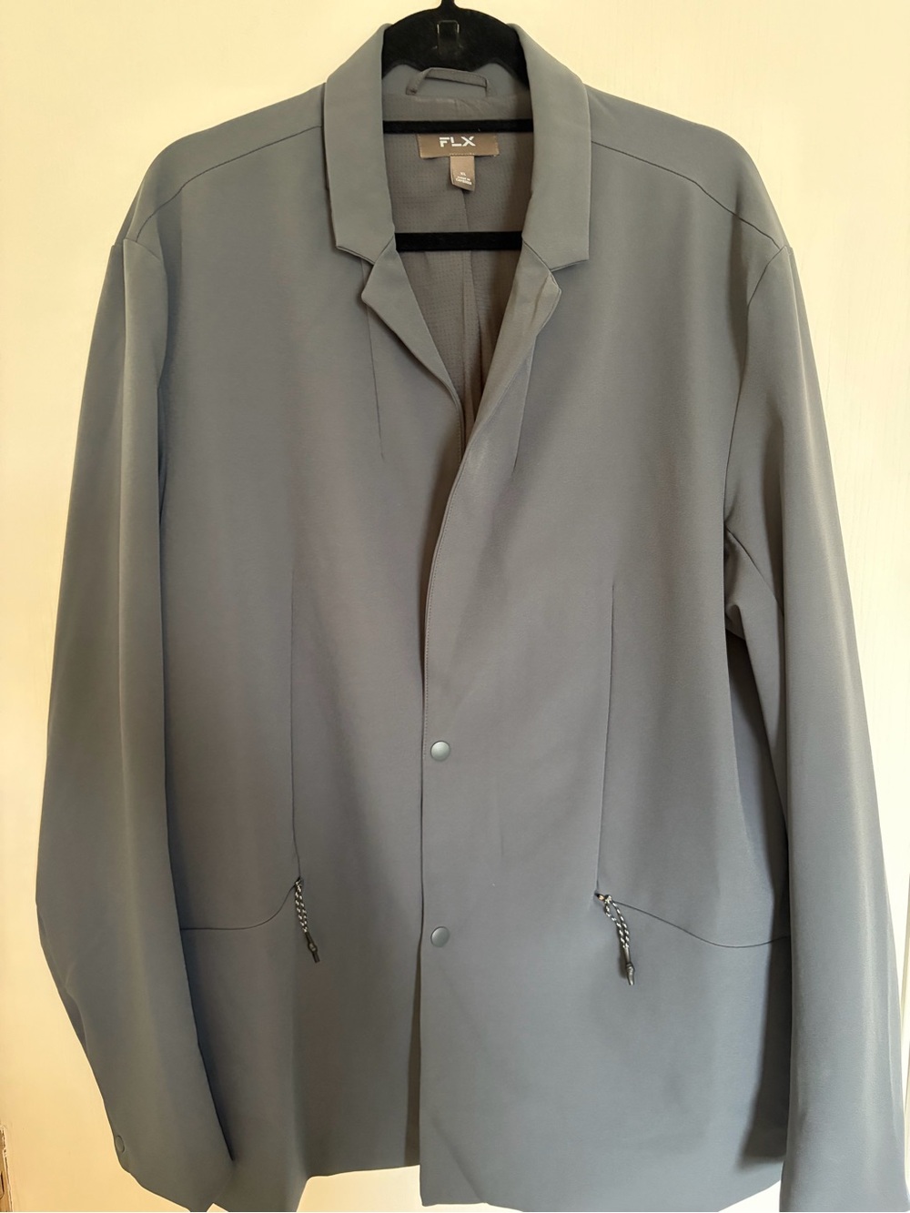 FLX Men's Light Gray Shirt Jacket with Snap Front
